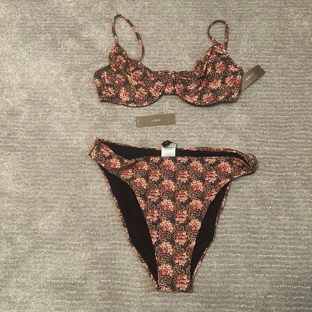 Pink flowered J.Crew bikini
